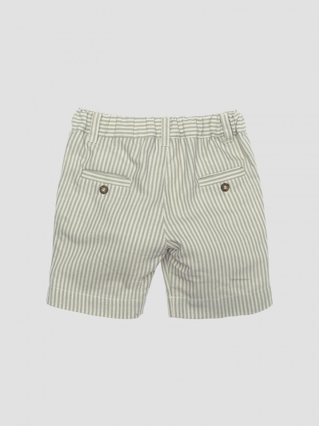 Pantalones cortos de rayas con bolsillos
