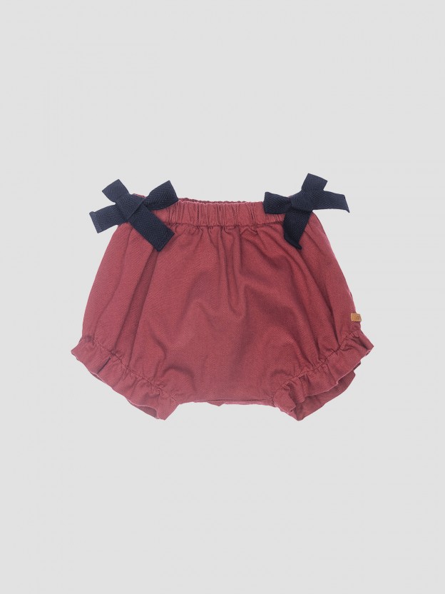 Canvas shorts with bows