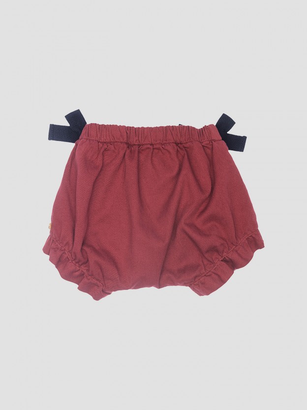 Canvas shorts with bows