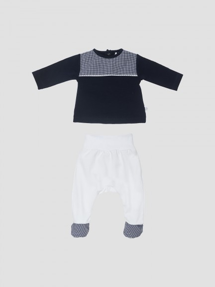 Two piece set with gingham detail Two piece set with gingham detail