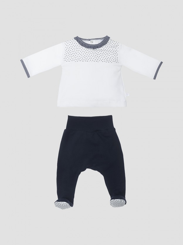 Two piece flower and gingham print set