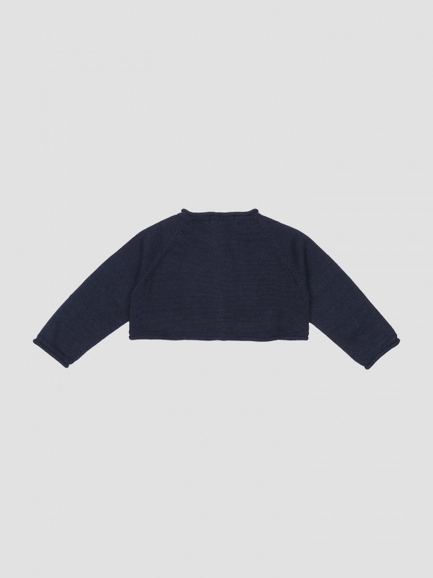 Casaco curto tricotado b�sico
