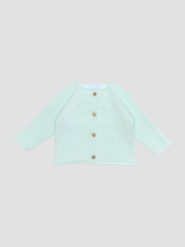 Gilet tricot� � col rond