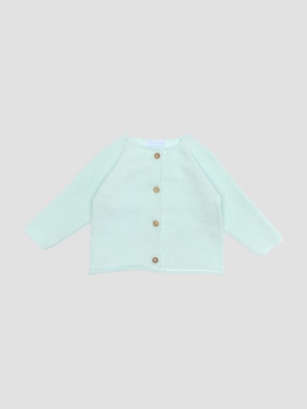 Chaqueta de punto tejido con escote redo