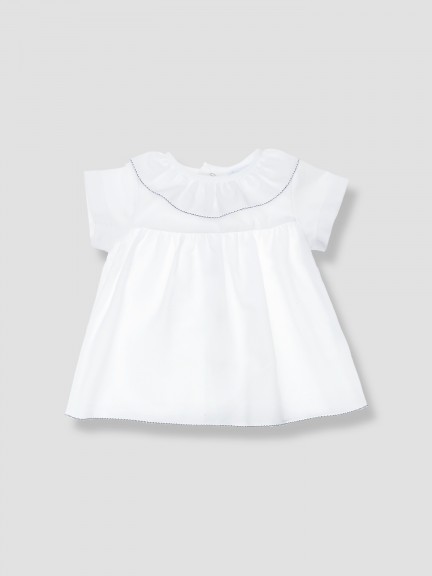 Cotton blouse with frill collar Cotton blouse with frill collar