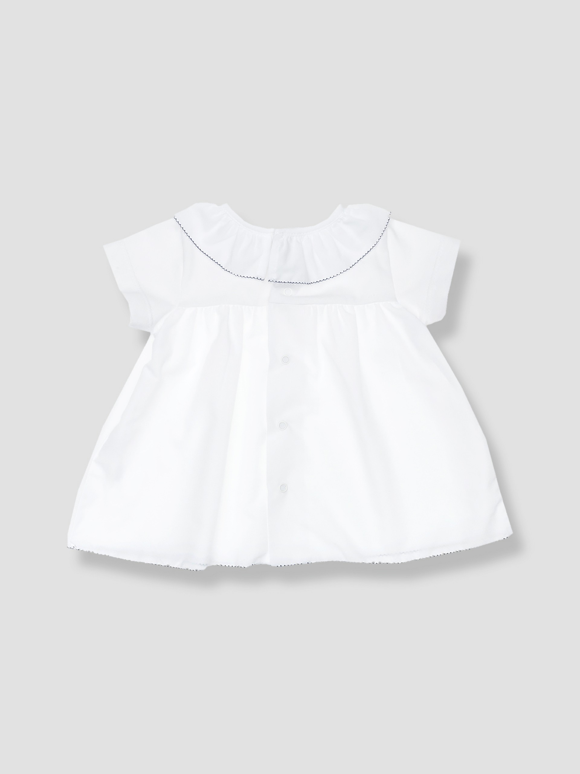 Blusa de algodón con cuello de volantes