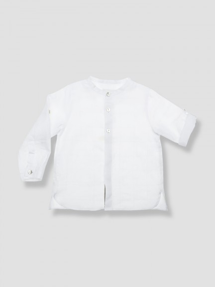 Camisa de lino con cuello mao Camisa de lino con cuello mao