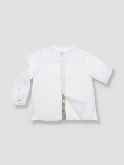 Camisa de lino con cuello mao Camisa de lino con cuello mao
