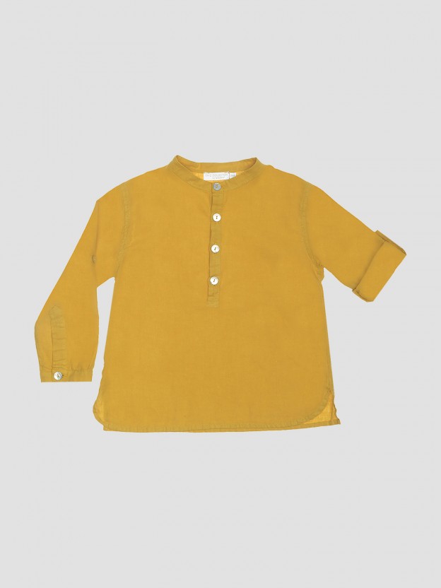 Chemise en lin col mao