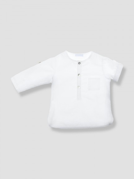 Shirt with round neckline
