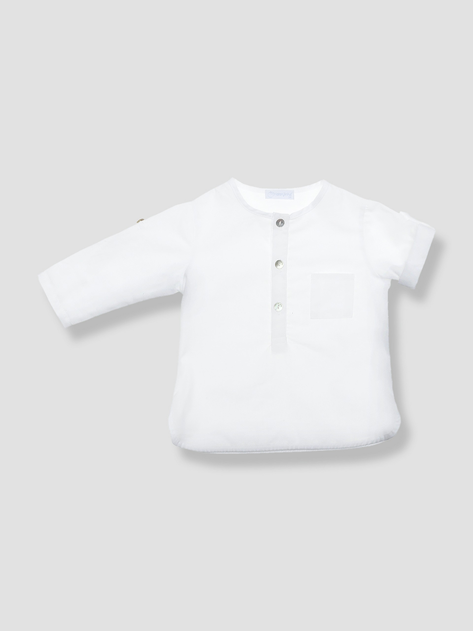 Shirt with round neckline