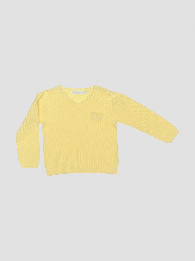 Knitted cardigan v-neck