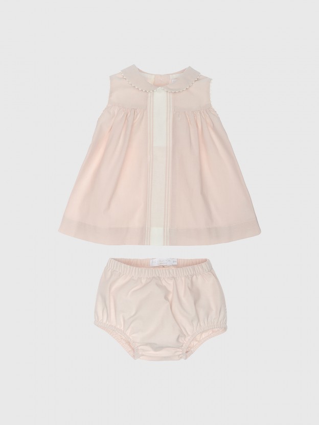 Vestido cuello redondo con tapa pa�ales