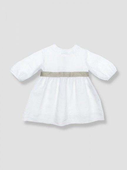 Linen dress with lace collar Linen dress with lace collar