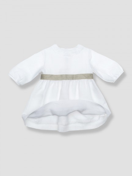 Linen dress with lace collar Linen dress with lace collar