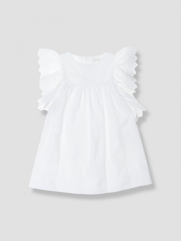 Vestido algod�o e crochet