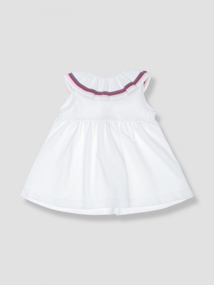 Pique dress with frill collar Pique dress with frill collar