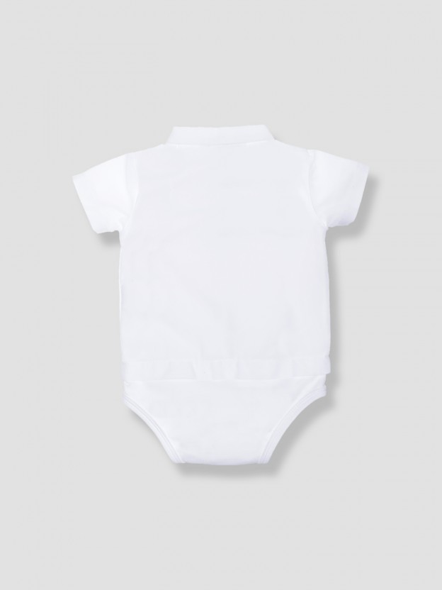 Body-camisa de lino con cuello