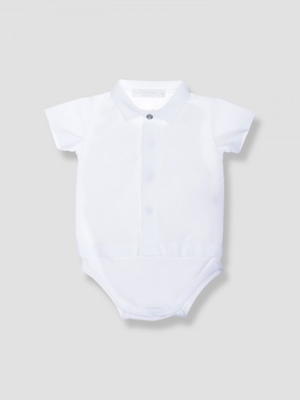 Body-camisa de lino con cuello