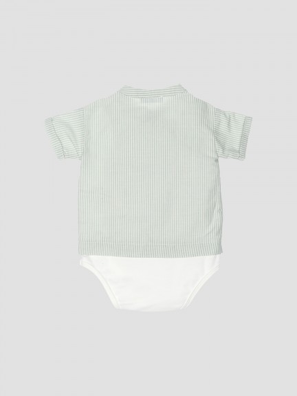 Body-camisa con cuello mao Body-camisa con cuello mao