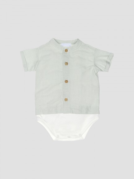 Body-camisa con cuello mao