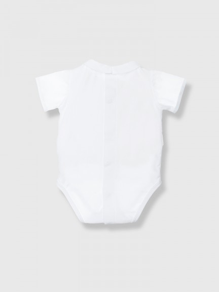 Body-camisa de cuello redondo Body-camisa de cuello redondo