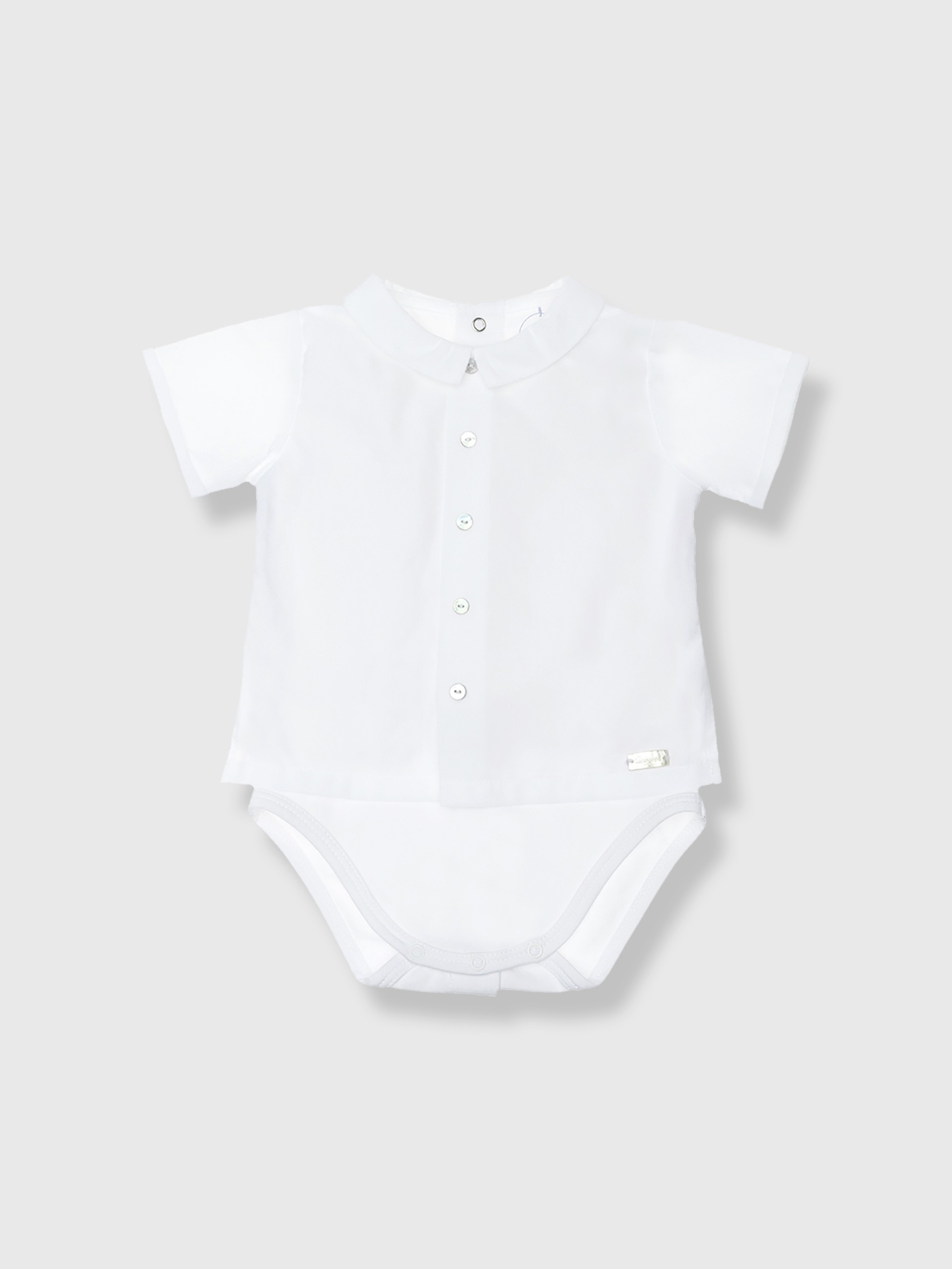 Body-camisa com gola redonda