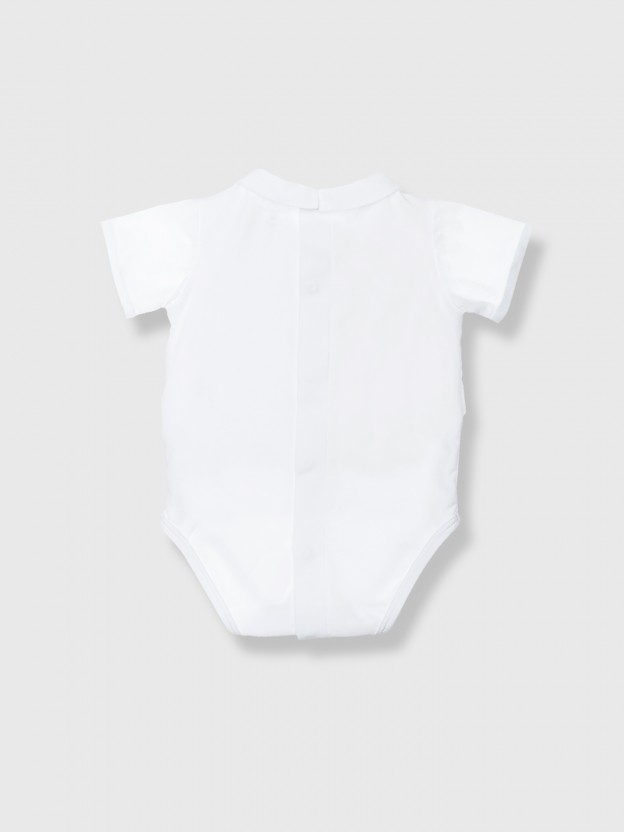 Body-camisa com gola redonda Body-camisa com gola redonda
