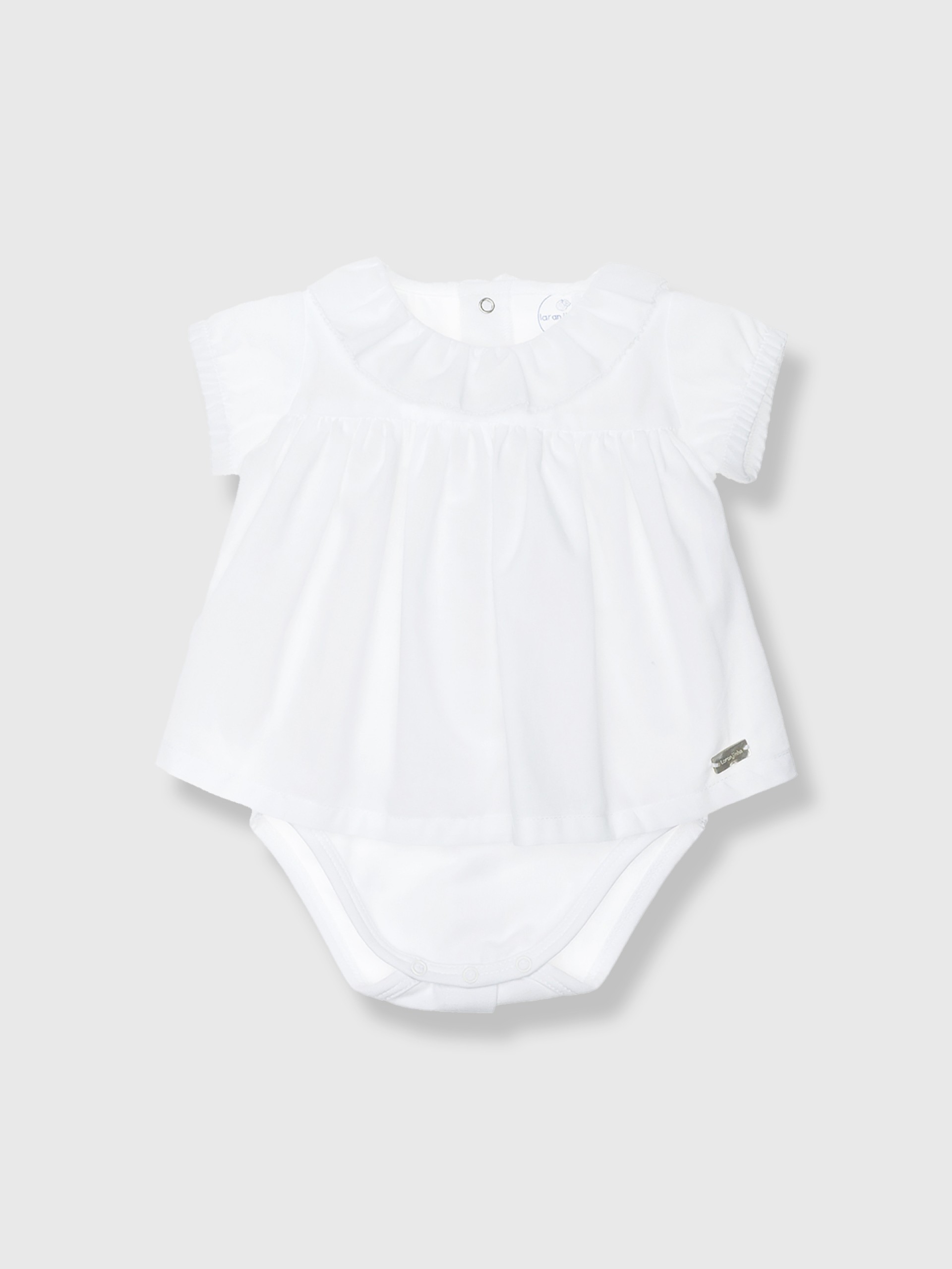 Body-blusa com gola de folho