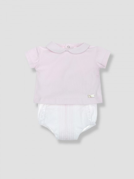 Conjunto dos piezas bordado y plisado Conjunto dos piezas bordado y plisado