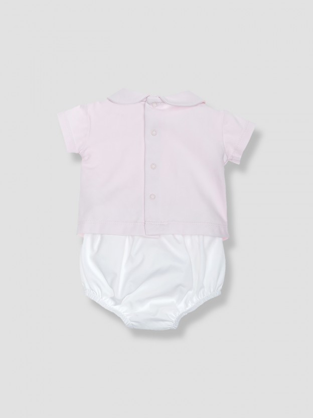 Conjunto dos piezas bordado y plisado