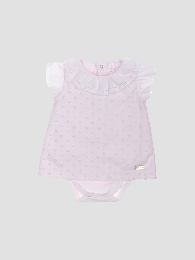 Spotted jacquard body-dress