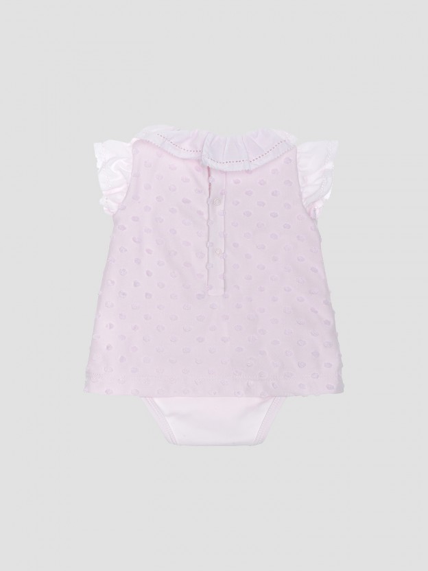 Spotted jacquard body-dress