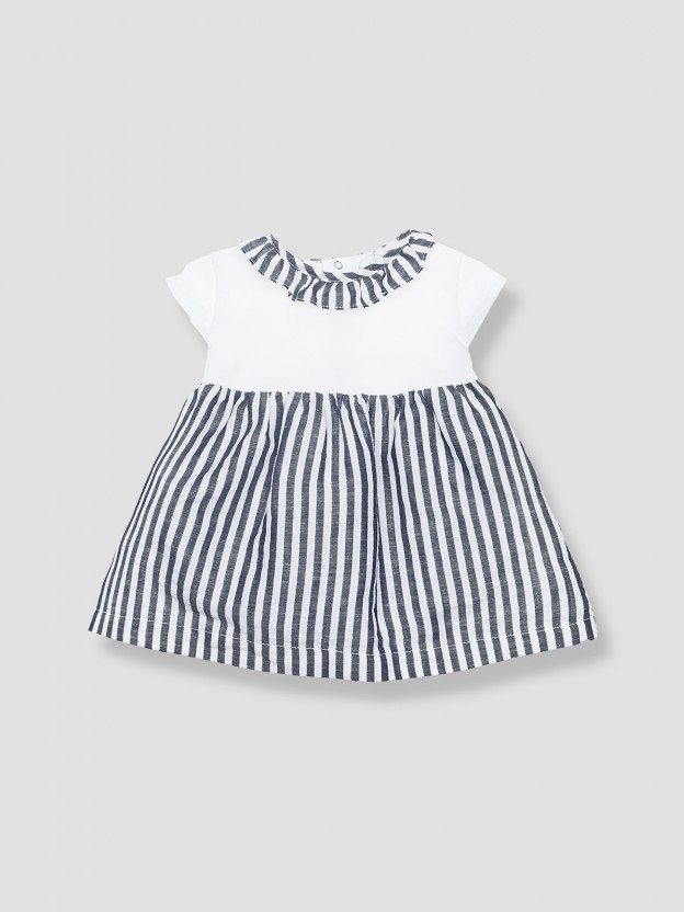 Body-vestido de riscas