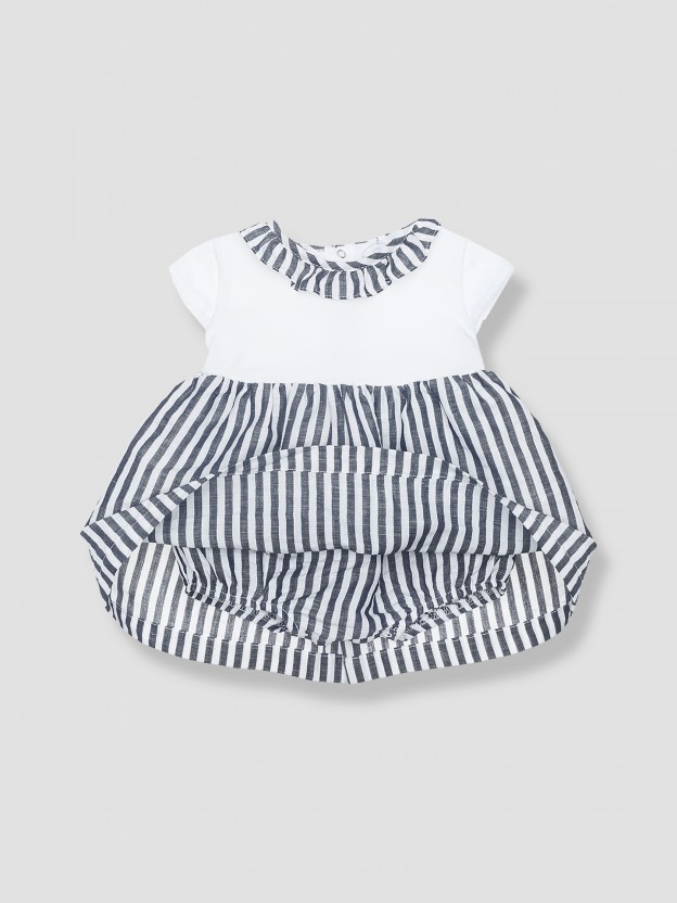 Body-vestido de riscas