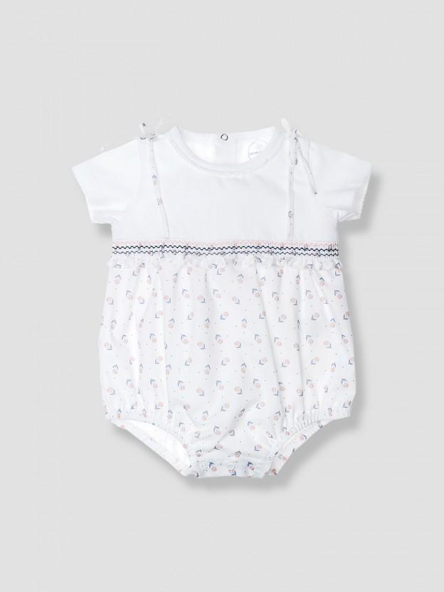 Two-in-one peonies printed shortie