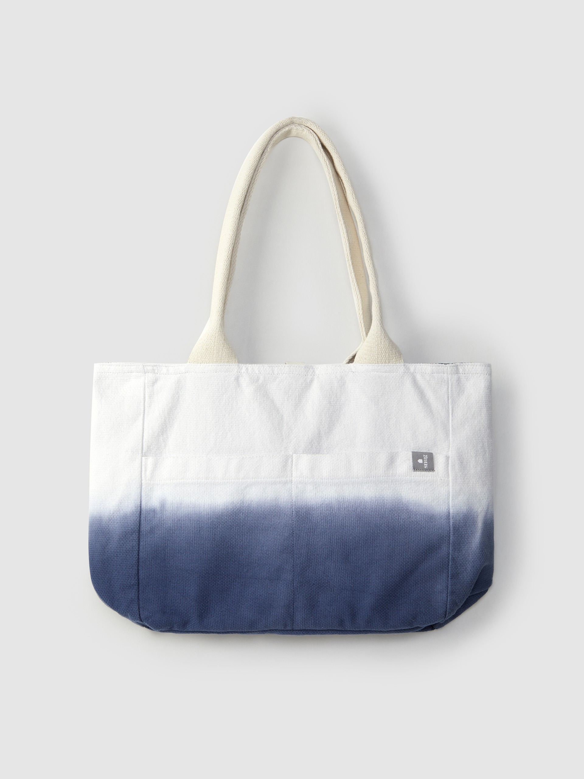 Reversible canvas dip dye bag w/ pocket