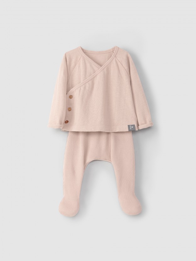 Conjunto de jersey + leotardos de algod�n org�nico