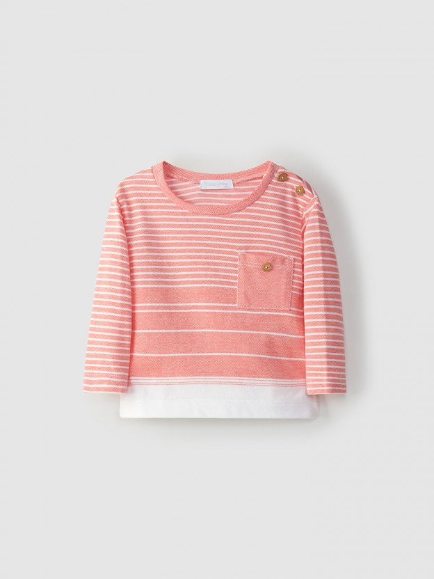 Longsleeve piqu� de riscas