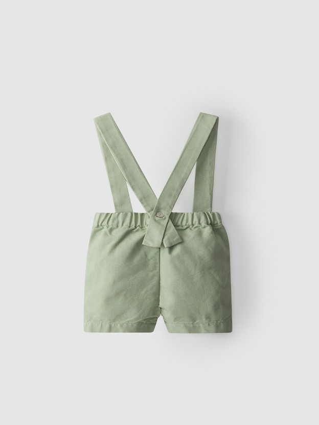 Shorts de lona con tirantes Shorts de lona con tirantes