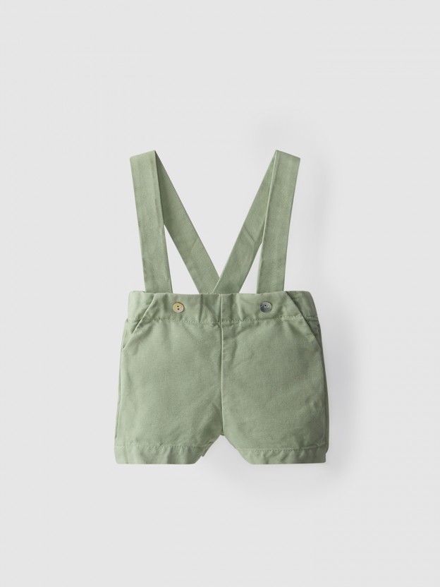Shorts de lona con tirantes Shorts de lona con tirantes