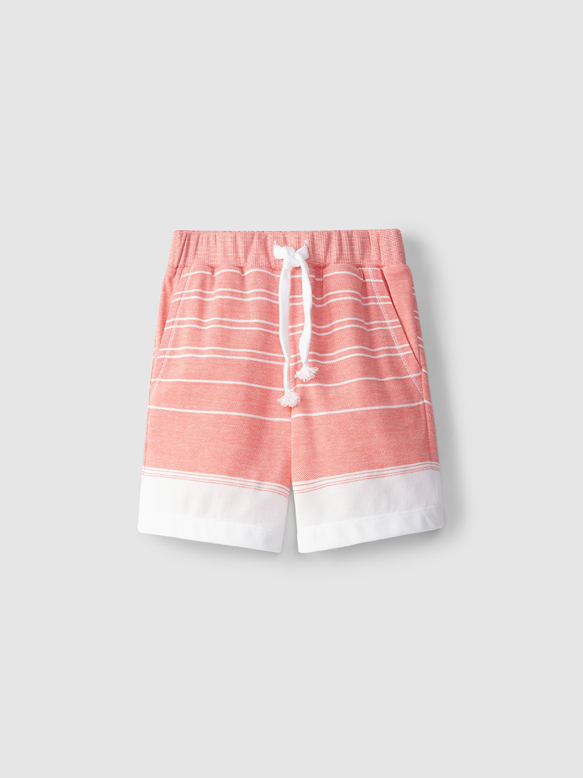 Shorts de piqué a rayas
