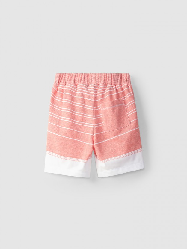 Shorts de piqué a rayas Shorts de piqué a rayas