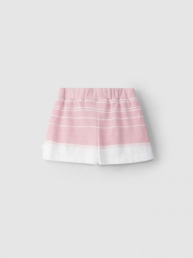 Falda-Pantal�n de piqu� a rayas