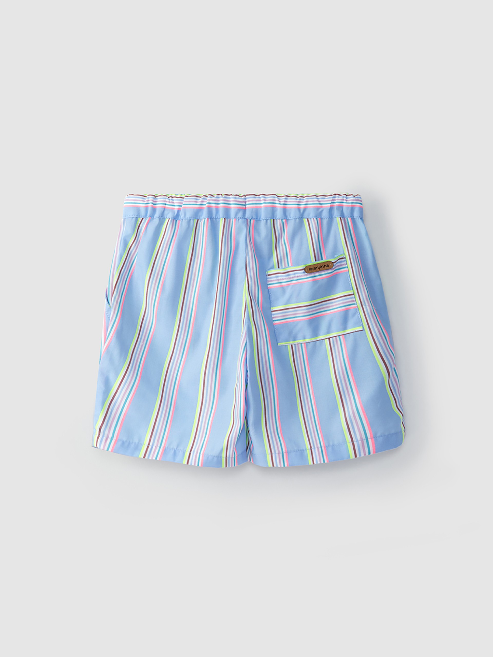 Pantalón corto a rayas neón