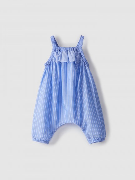 Striped dunagrees with ruffle Striped dunagrees with ruffle