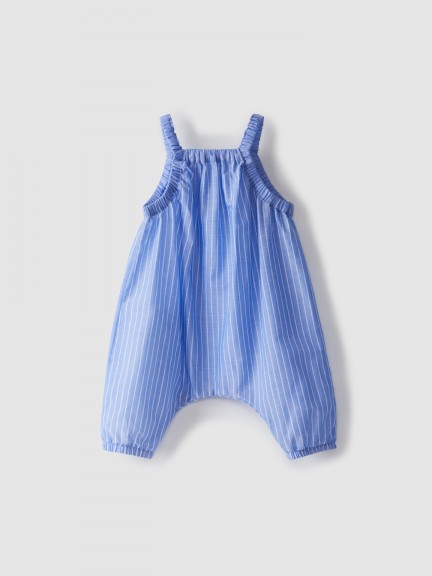 Striped dunagrees with ruffle Striped dunagrees with ruffle