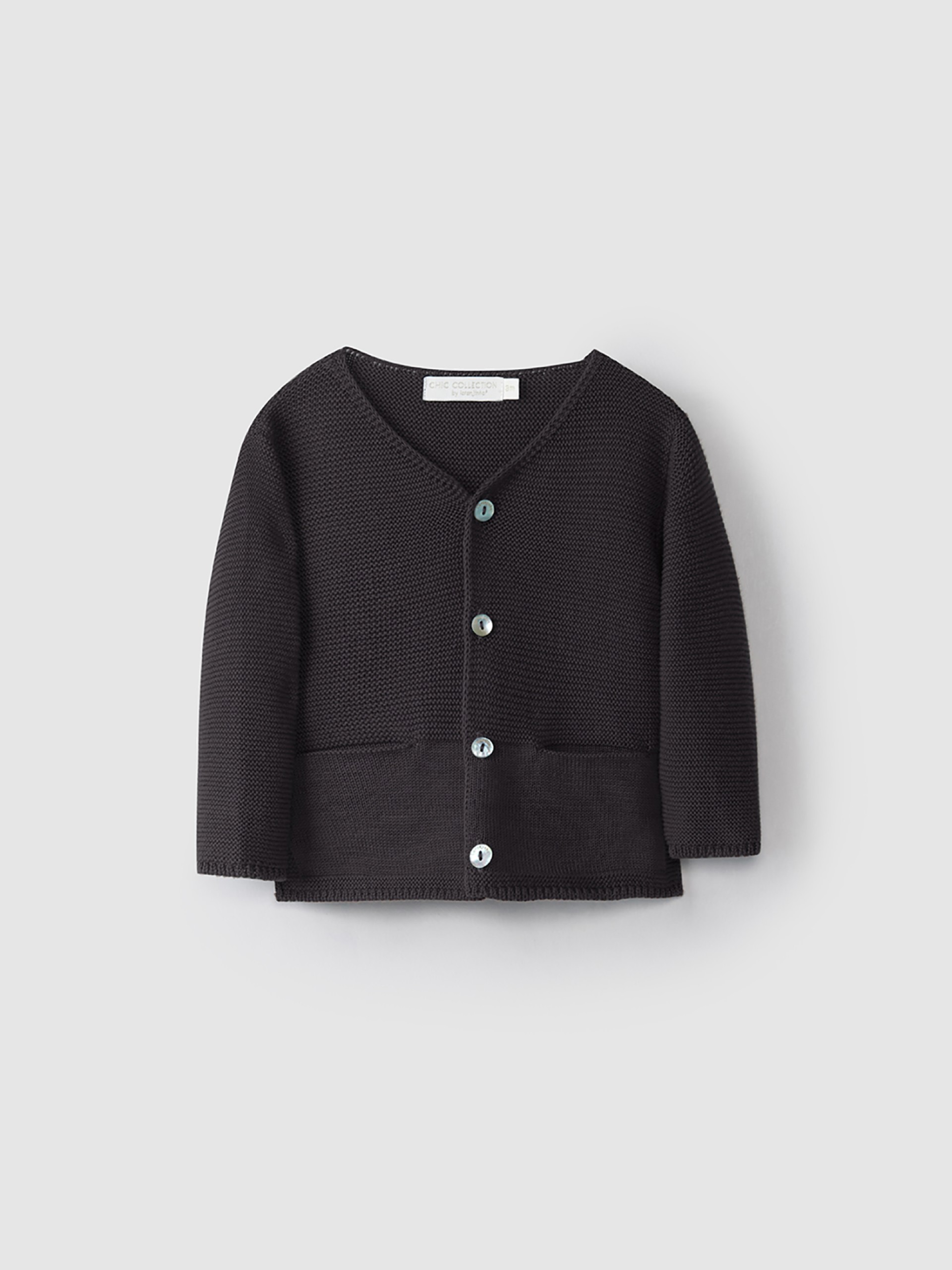 Chaqueta de punto con cuello de pico