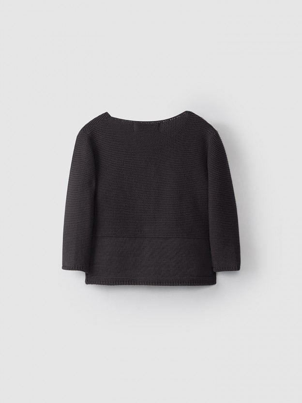 Chaqueta de punto con cuello de pico Chaqueta de punto con cuello de pico