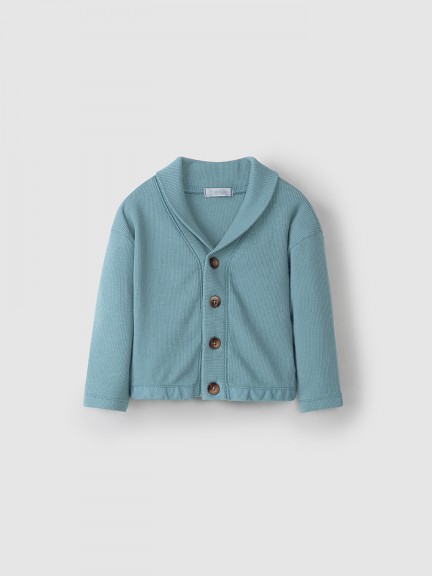 Ribbed collar lapel cardigan Ribbed collar lapel cardigan